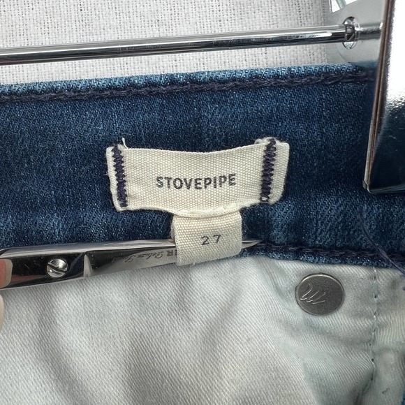MADEWELL Jeans Womens 27 Blue Stovepipe Tux Ribbon Racer Stripe High Rise - Picture 11 of 12
